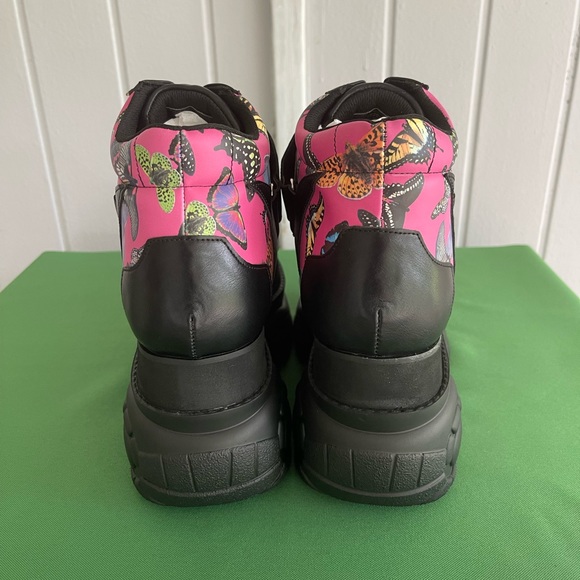 Club Exx Butterfly Print Chunky Platform Sneakers - Picture 2 of 4